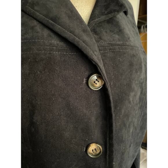 Talbots Black Button Up Light Coat Jacket Long Sleeve Women Size Medium - Picture 2 of 9